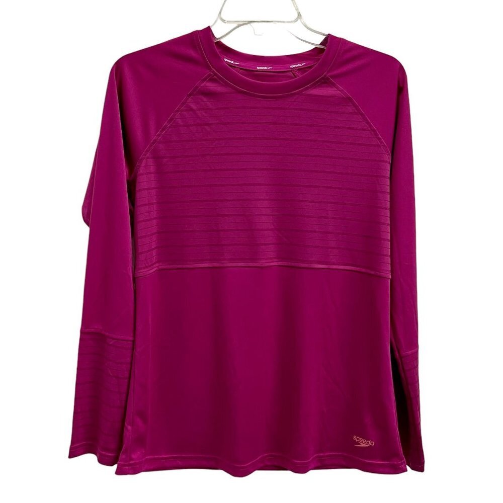 Speedo Women Long Sleeve Rash Guard Rashguard Shirt Top Pullover - Picture 1 of 12